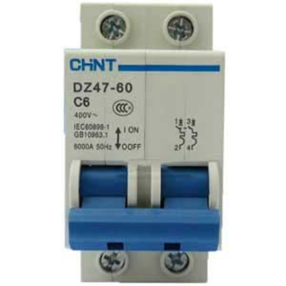 Ảnh của Aptomat cài (MCB) CHINT DZ47-60 C6-2P-6kA 