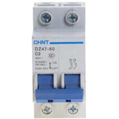 Ảnh của Aptomat cài (MCB) CHINT DZ47-60 C3-2P-6kA 
