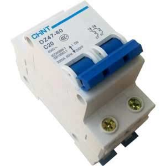 Ảnh của Aptomat cài (MCB) CHINT DZ47-60 C20-2P-3kA 