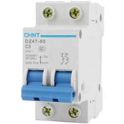 Ảnh của Aptomat cài (MCB) CHINT DZ47-60 C3-2P-3kA 