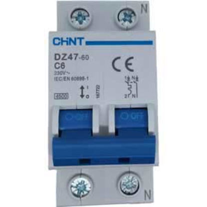 Ảnh của Aptomat cài (MCB) CHINT DZ47-60 C6-2P-4.5kA 