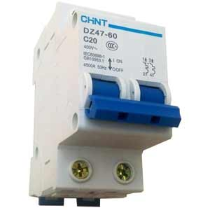 Ảnh của Aptomat cài (MCB) CHINT DZ47-60 C20-2P-4.5kA 