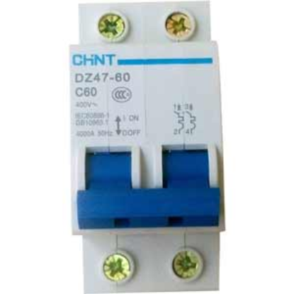 Ảnh của Áp tô mát 2 pha CHINT DZ47-60 C60-2P-4kA chính hãng