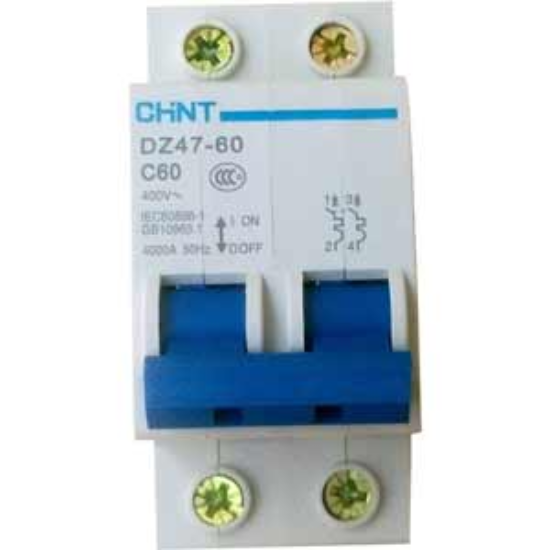 Ảnh của Áp tô mát 2 pha CHINT DZ47-60 C60-2P-4kA chính hãng