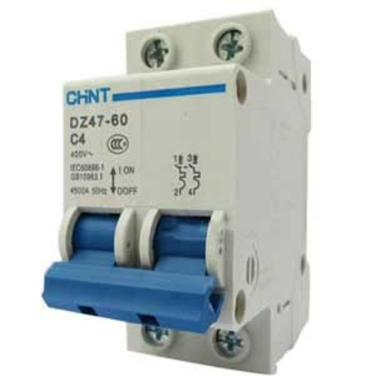 Ảnh của Aptomat cài (MCB) CHINT DZ47-60 C4-2P-4.5kA 