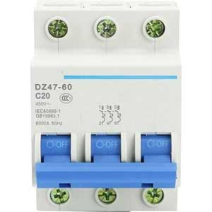 Ảnh của Aptomat cài (MCB) CHINT DZ47-60 C20-3P-6kA 