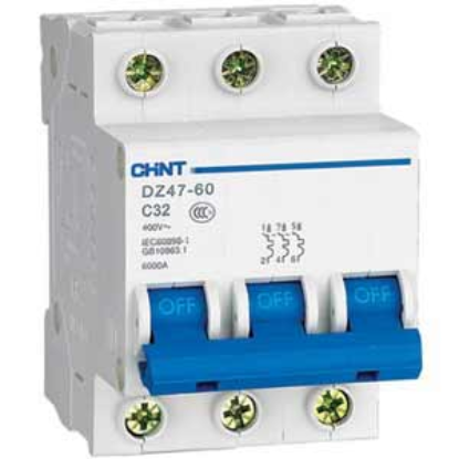 Ảnh của Aptomat cài (MCB) CHINT DZ47-60 C32-3P-6kA 
