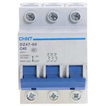 Ảnh của Aptomat cài (MCB) CHINT DZ47-60 C40-3P-6kA 