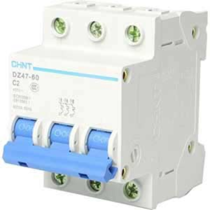 Ảnh của Aptomat cài (MCB) CHINT DZ47-60 C2-3P-6kA 