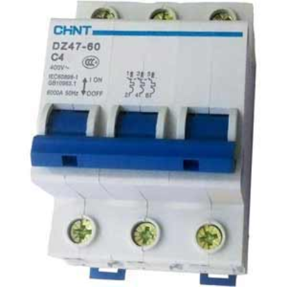 Ảnh của Aptomat cài (MCB) CHINT DZ47-60 C4-3P-6kA 