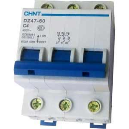 Ảnh của Aptomat cài (MCB) CHINT DZ47-60 C4-3P-6kA 