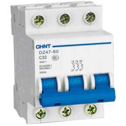 Ảnh của Aptomat cài (MCB) CHINT DZ47-60 C32-3P-3kA 
