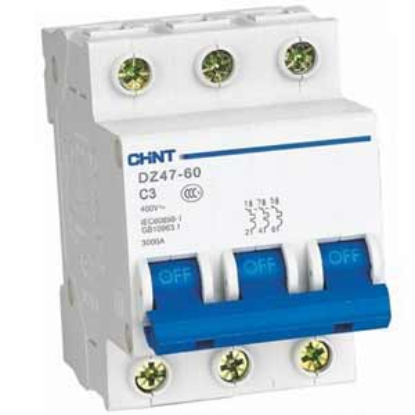 Ảnh của Aptomat cài (MCB) CHINT DZ47-60 C3-3P-3kA 