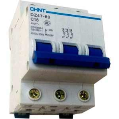 Ảnh của Aptomat cài (MCB) CHINT DZ47-60 C16-3P-4.5kA 