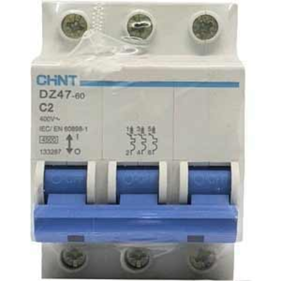 Ảnh của Aptomat cài (MCB) CHINT DZ47-60 C2-3P-4.5kA 