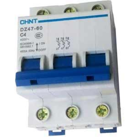 Ảnh của Aptomat cài (MCB) CHINT DZ47-60 C4-3P-4.5kA 