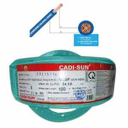 Ảnh của Dây điện đơn mềm ruột đồng CADISUN VCSF 1x10.0-G 