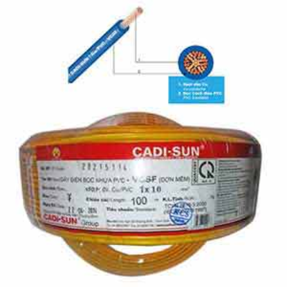 Ảnh của Dây điện đơn mềm ruột đồng CADISUN VCSF 1x10.0-Y 