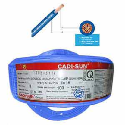 Ảnh của Dây điện đơn mềm ruột đồng CADISUN VCSF 1x10.0-BL 