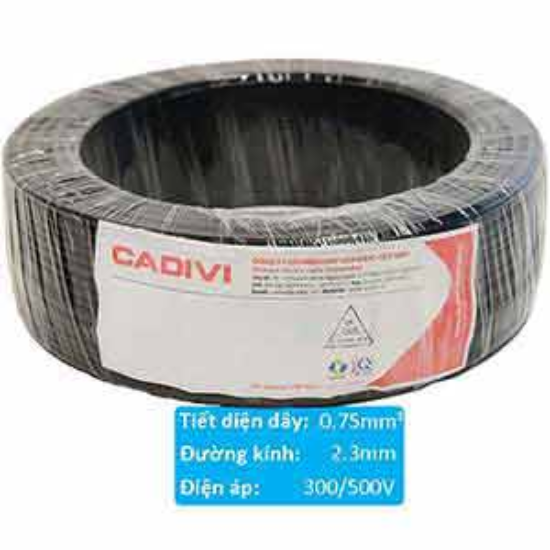 Ảnh của Dây điện cách điện PVC CADIVI VCm-0.75 (1x24/0.20)-300/500V-BL 
