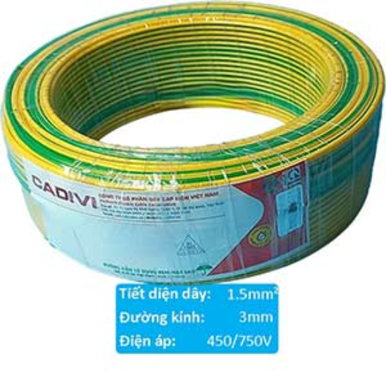 Ảnh của Dây điện cách điện PVC CADIVI VCm-1.5 (1x30/0.25)-450/750V-E 