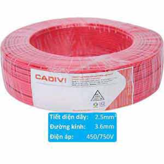 Ảnh của Dây điện cách điện PVC CADIVI VCm-2.5 (1x50/0.25)-450/750V-R 