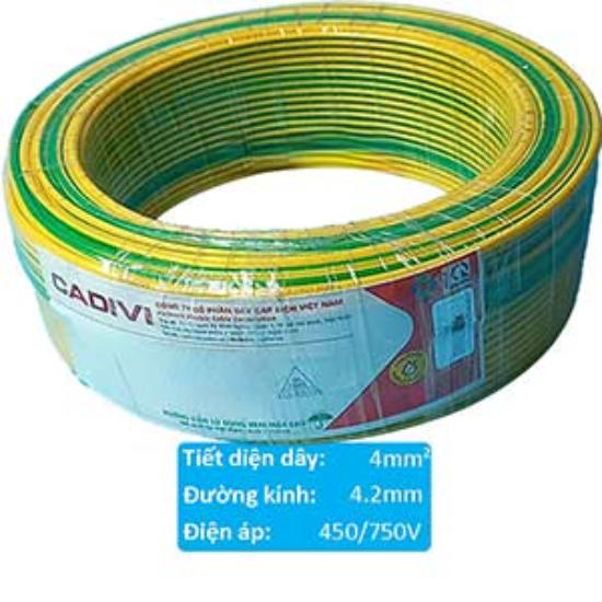 Ảnh của Dây điện cách điện PVC CADIVI Vcm-4 (1x56/0.30)-450/750V-E 