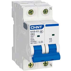 Ảnh của Áp tô mát cài cỡ nhỏ CHINT NXB-63 2P D63 6kA 