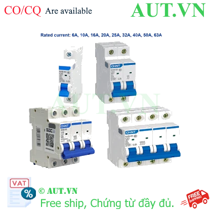 Ảnh của Áp tô mát cài cỡ nhỏ CHINT NXB-63 3P B4 6kA 