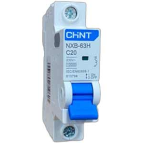 Ảnh của Áp tô mát cài loại nhỏ CHINT NXB-63H 1P C20 10kA 