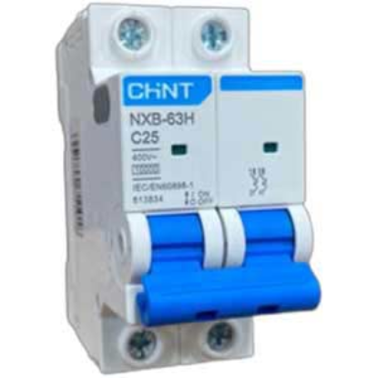 Ảnh của Áp tô mát cài loại nhỏ CHINT NXB-63H 2P C25 10kA 
