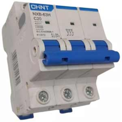Ảnh của Áp tô mát cài loại nhỏ CHINT NXB-63H 3P C20 10kA 