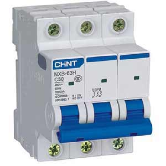 Ảnh của Áp tô mát cài loại nhỏ CHINT NXB-63H 3P C50 10kA 