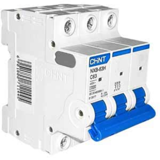 Ảnh của Áp tô mát cài loại nhỏ CHINT NXB-63H 3P C63 10kA 