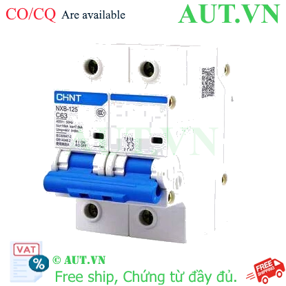 Ảnh của Át tô mát NXB-125 2P C63 CHINT - 2P, 63A, 400VAC, 10kA