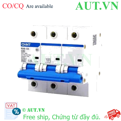 Ảnh của Áp tô mát cài loại nhỏ CHINT NXB-125 3P C80 
