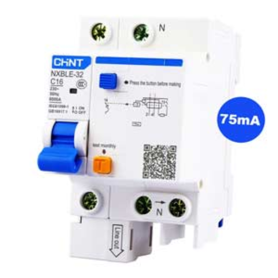 Ảnh của Át chống dòng rò CHINT NXBLE-32 1P+N C16 75mA 6kA 