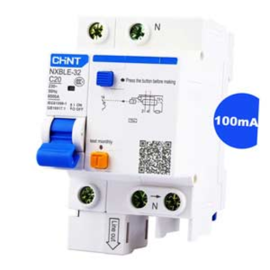 Ảnh của Át chống dòng rò CHINT NXBLE-32 1P+N C20 100mA 6kA 