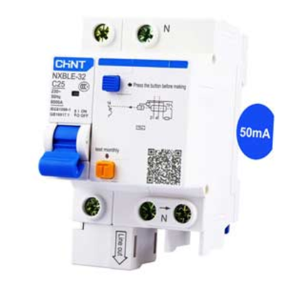Ảnh của Át chống dòng rò CHINT NXBLE-32 1P+N C25 50mA 6kA 