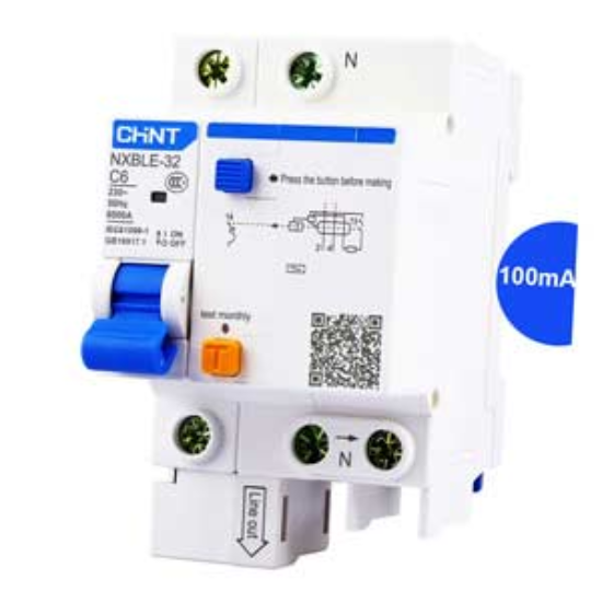 Ảnh của Át chống dòng rò CHINT NXBLE-32 1P+N C6 100mA 6kA 