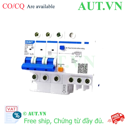 Ảnh của Át chống dòng rò CHINT NXBLE-32 3P C10 30mA 6kA 