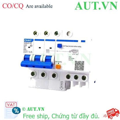 Ảnh của Át chống dòng rò CHINT NXBLE-32 3P C20 30mA 6kA 