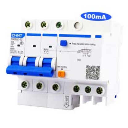 Ảnh của Át chống dòng rò CHINT NXBLE-32 3P C6 100mA 6kA 
