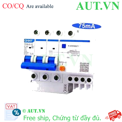 Ảnh của Át chống dòng rò CHINT NXBLE-32 3P+N C10 75mA 6kA 