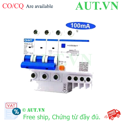 Ảnh của Át chống dòng rò CHINT NXBLE-32 3P+N C32 100mA 6kA 