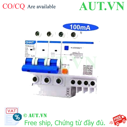 Ảnh của Át chống dòng rò CHINT NXBLE-32 3P+N C6 100mA 6kA 