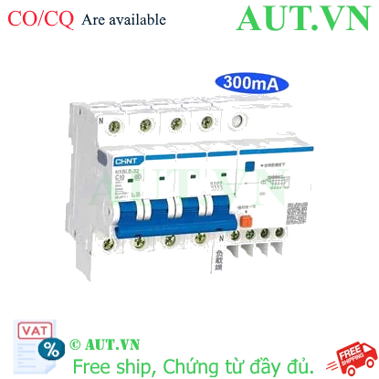 Ảnh của Át chống dòng rò CHINT NXBLE-32 4P C10 300mA 6kA 