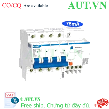 Ảnh của Át chống dòng rò CHINT NXBLE-32 4P C10 75mA 6kA 