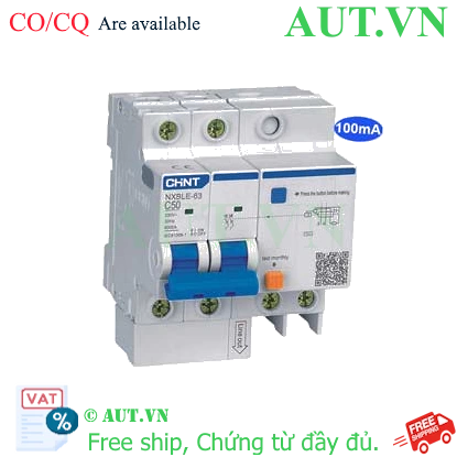 Ảnh của Cầu dao chống rò RCBO CHINT NXBLE-63 2P C50 100mA 6kA 