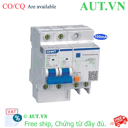 Ảnh của Cầu dao chống rò RCBO CHINT NXBLE-63 2P C63 100mA 6kA 